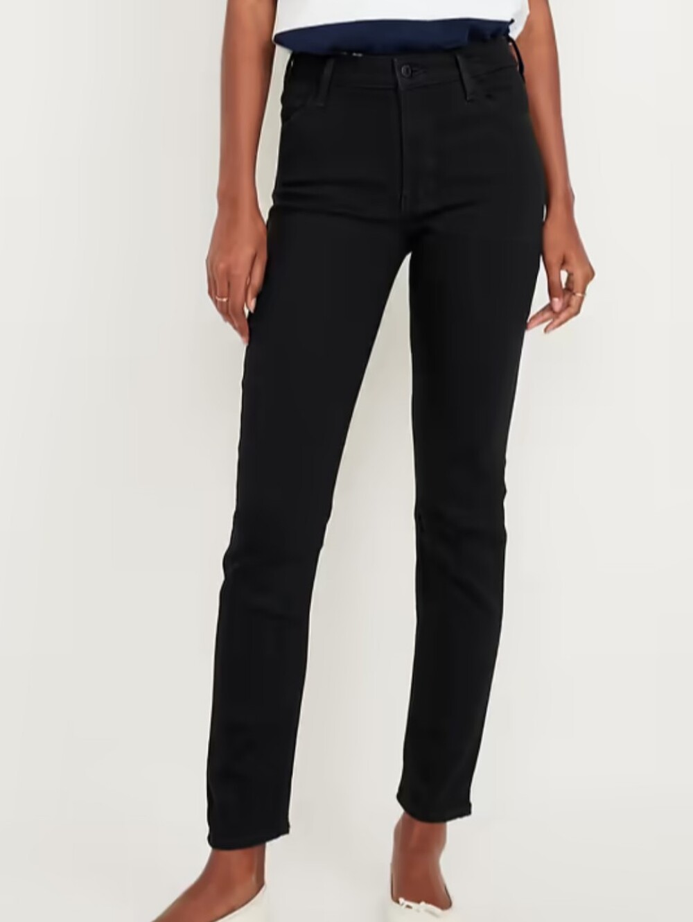 LIKE NEW Old Navy High Rise WOW Straight Ankle Jeans, Black, 6 Petite